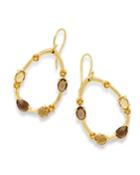 18k Rock Candy Multi-stones On Medium Frame Earrings In Toffee