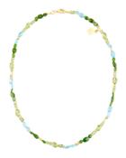 Single-strand Multi-gemstone Beaded Necklace,