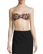 Floral Broadcloth Bandeau Top, Nutmeg