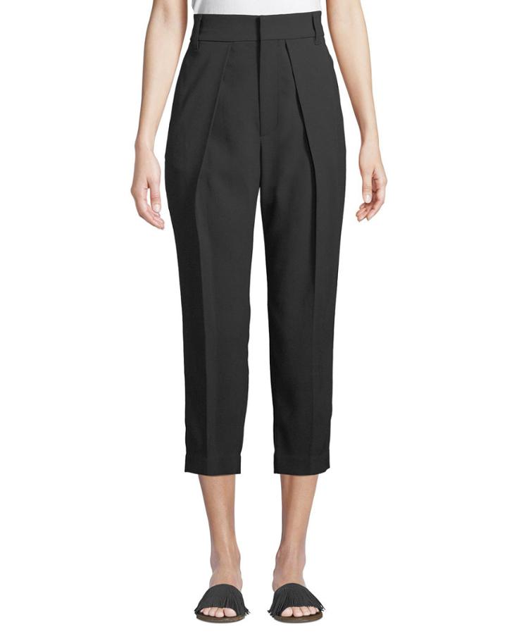 Ankle-length Soft Pleated Volume Pants