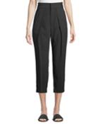 Ankle-length Soft Pleated Volume Pants
