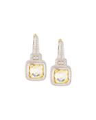 Canary Crystal Cushion-cut Earrings
