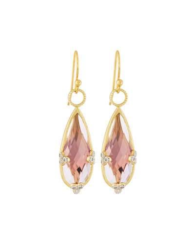18k Teardrop Amethyst & Diamond Earring Charms