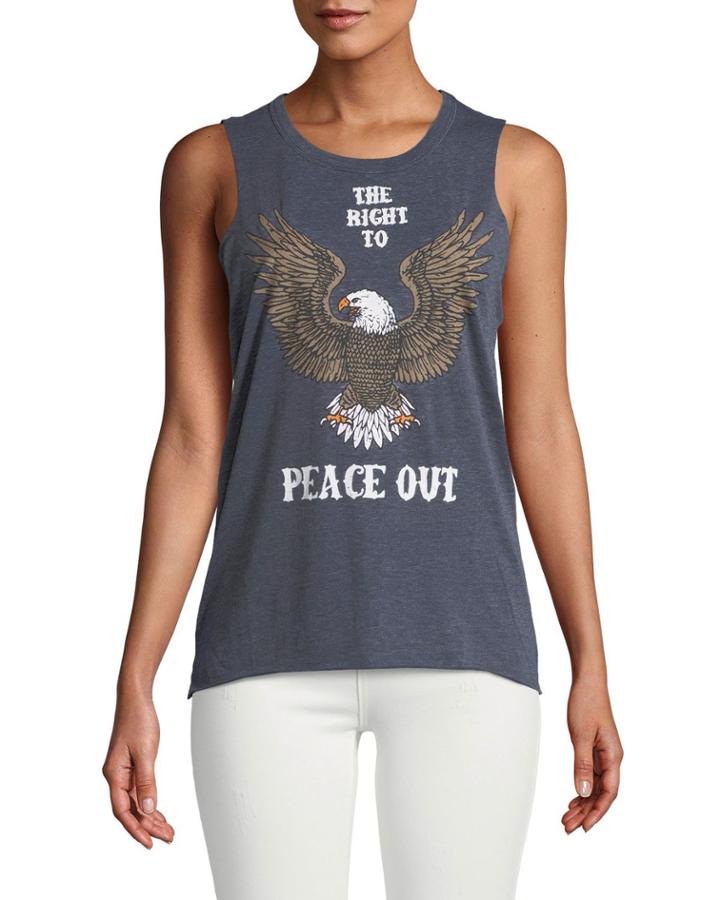 Peace Out Bald Eagle Cotton-blend Tank