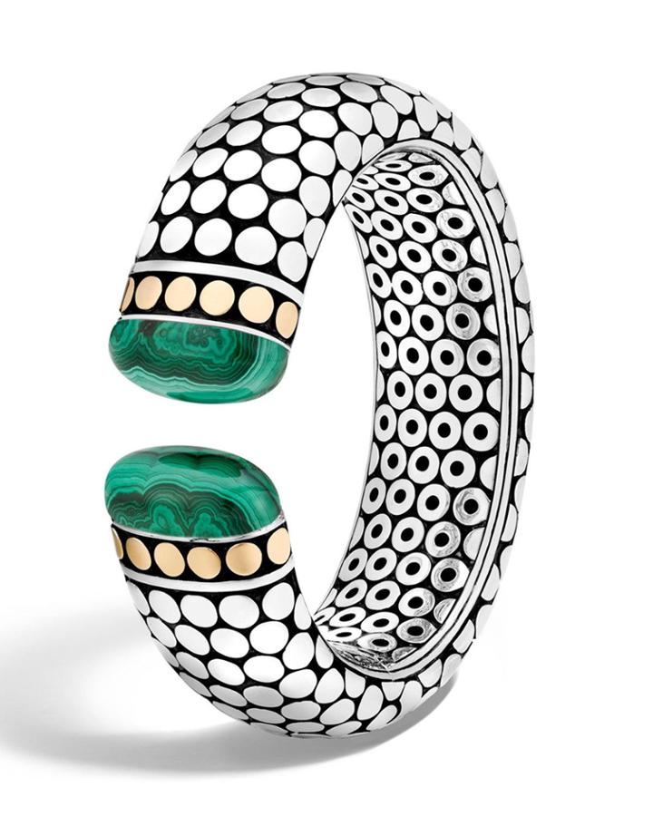 Dot Large Kick Cuff W/ Malachite,
