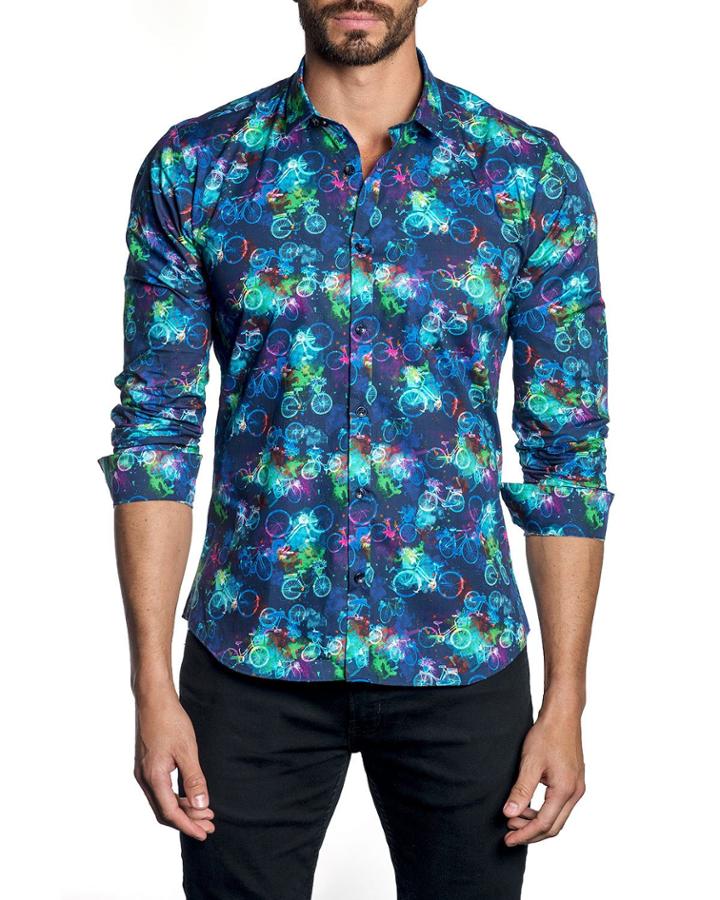 Men's Semi-fitted Bicycle-print