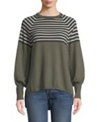 Striped 2-ply Cashmere Crewneck Top