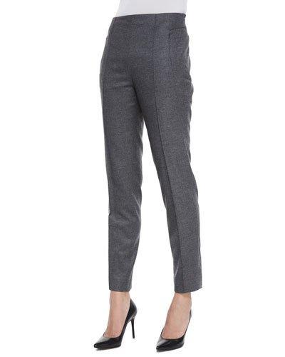 Hepburn Mid-rise Slim-leg Pants, Flannel