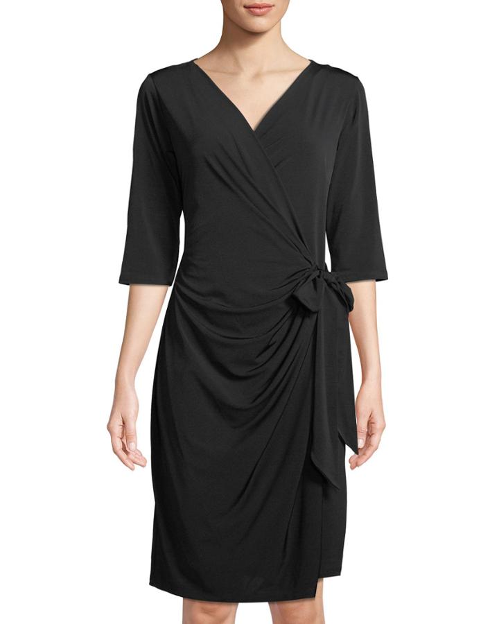Half-sleeve Wrap Dress