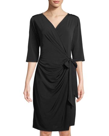 Half-sleeve Wrap Dress