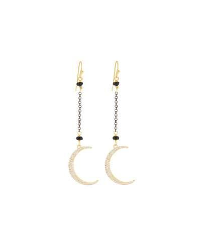 Chain & Crescent Moon Dangle Earrings