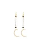 Chain & Crescent Moon Dangle Earrings