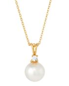 Triangular Cubic Zirconia & 10mm Pearl Necklace