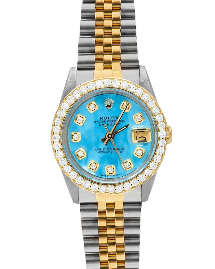 Pre-owned 26mm Oyster Perpetual Datejust Watch In Two-tone And Blue