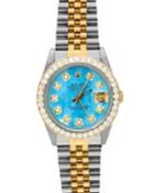 Pre-owned 26mm Oyster Perpetual Datejust Watch In Two-tone And Blue