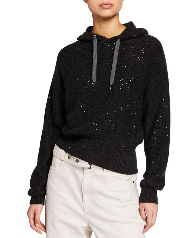 Cashmere-silk Short-bodied Hoodie