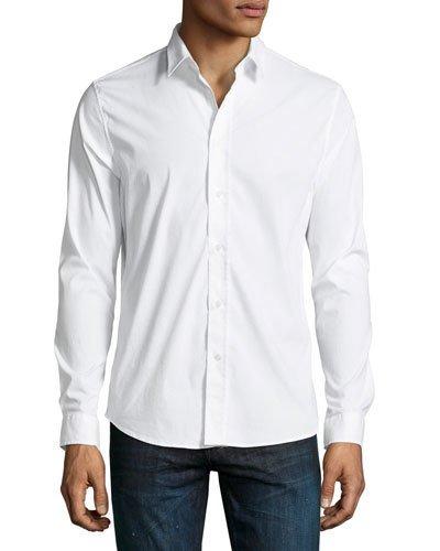Asher Solid Long-sleeve Button-front