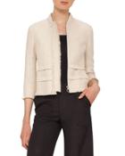 Fringe-trim Zip-front Jacket,