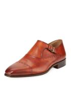 Hand Antiqued Calf Leather Monk-strap