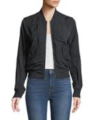 Washed Shrunken Bomber Jacket