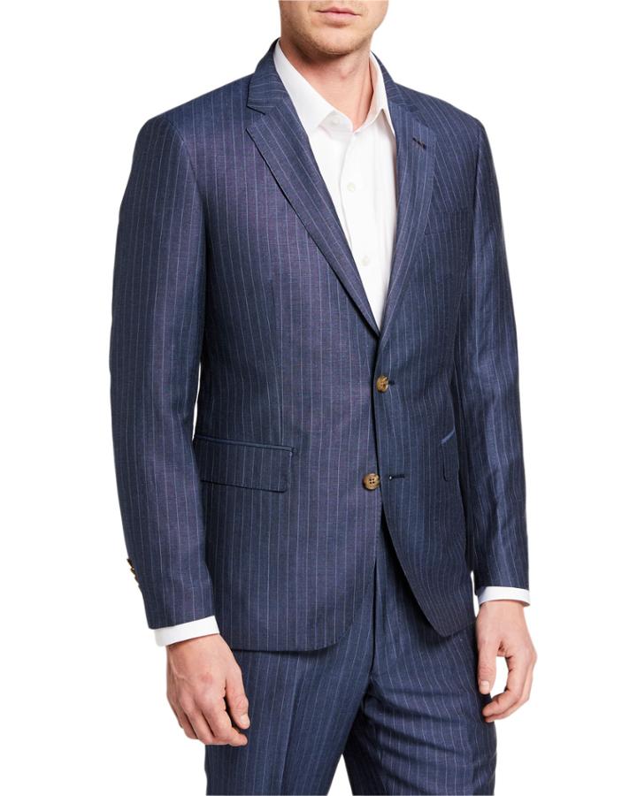 Men's Pinstripe Wool/linen Two-piece
