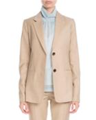 Notched-lapel Two-button Tailored Wool Jacket