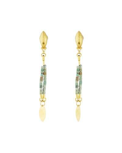 Phoenician 24k Turquoise Dangle Earrings
