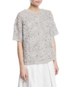 Floral-embroidered Paillette Artisan Cotton