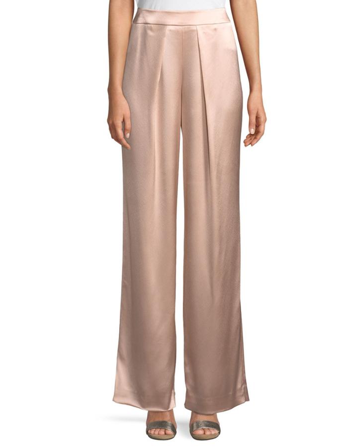 Fancy Satin-back Crepe Pants