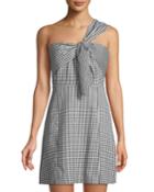 One-shoulder Gingham