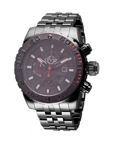 48mm Polpo Chronograph Stainless Steel Bracelet Watch, Gunmetal