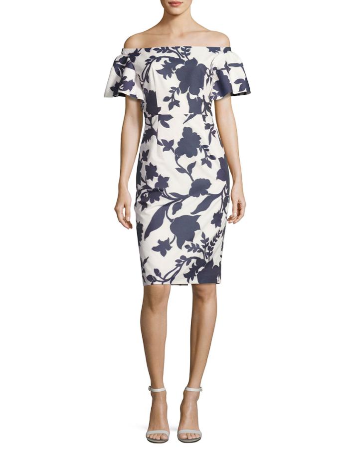 Dakota Off-the-shoulder Floral Jacquard