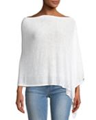 Linen Jewel-encrusted Poncho Topper