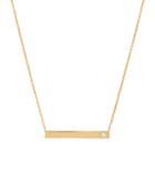 14k Yellow Gold 1-diamond Bar Necklace