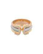 18k Tricolor Gold Diamond Double-c Ring,