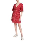 Girl On Fire Floral-print Faux-wrap Dress