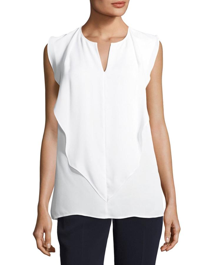 Front-drape Silk Georgette Top