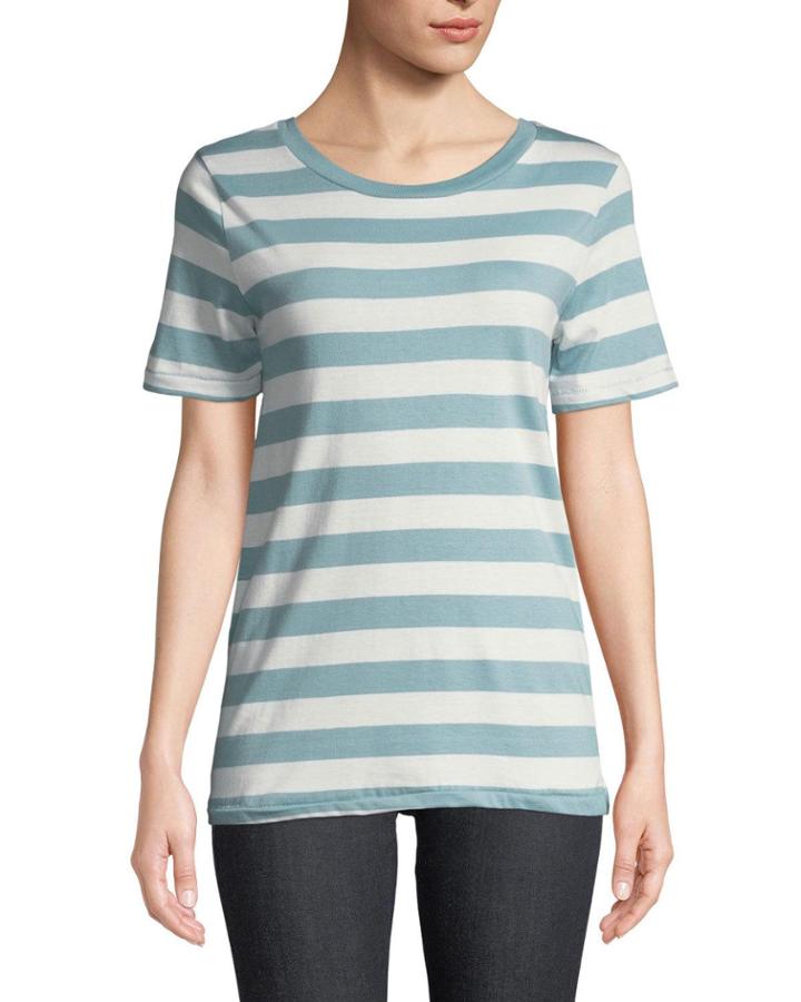 Striped Jersey Crewneck Tee