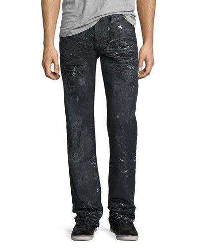 Barracuda Proton Splatter Denim Jeans, Black