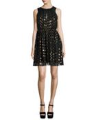 Leones Sleeveless Spot Jacquard Dress