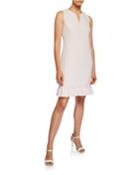 V-neck Sleeveless Ruffle-hem Crepe