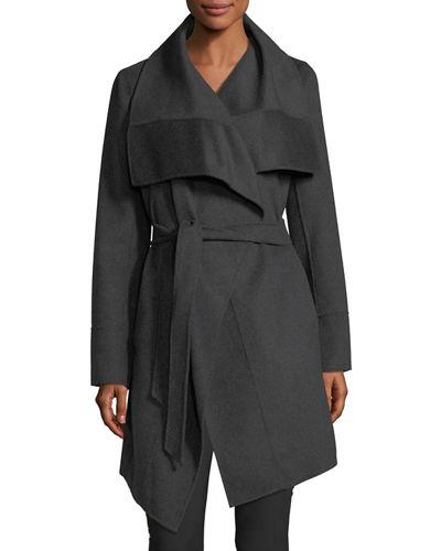 Double-face Wool-blend Wrap Coat