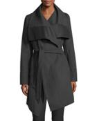 Double-face Wool-blend Wrap Coat