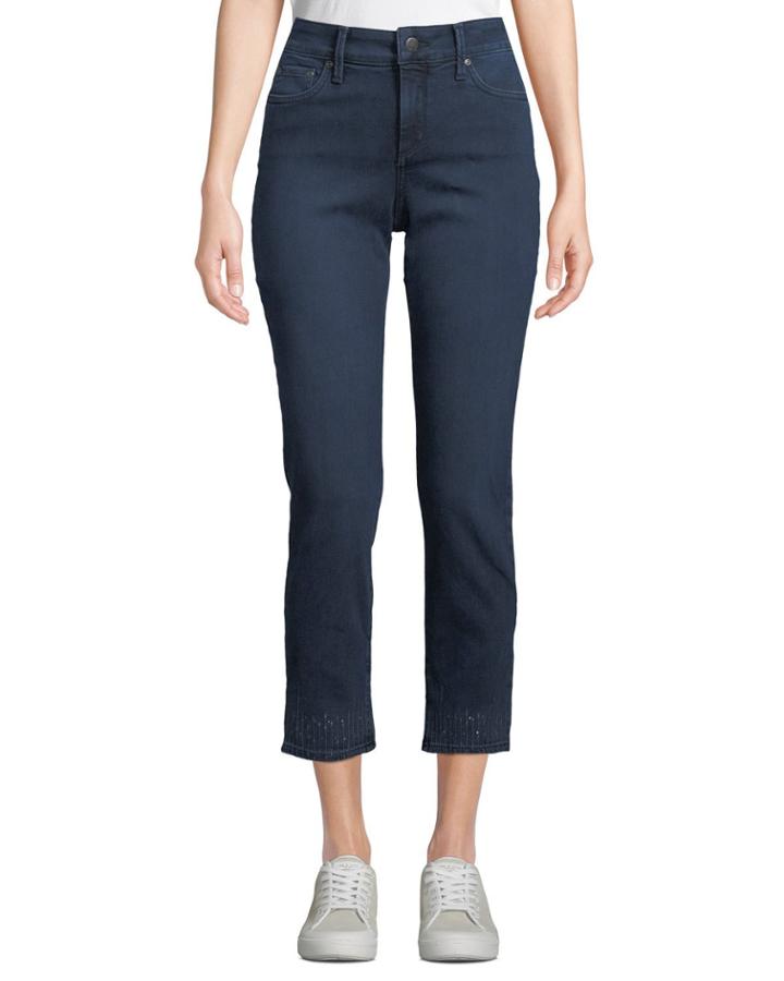 Sheri High-rise Embroidered-ankle Jeans