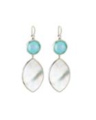 Wonderland Stone And Marquise Shell Drop Earrings In Brazilian Blue