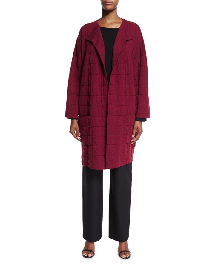 Tile-design Jacket Cardigan, Claret