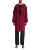 Tile-design Jacket Cardigan, Claret