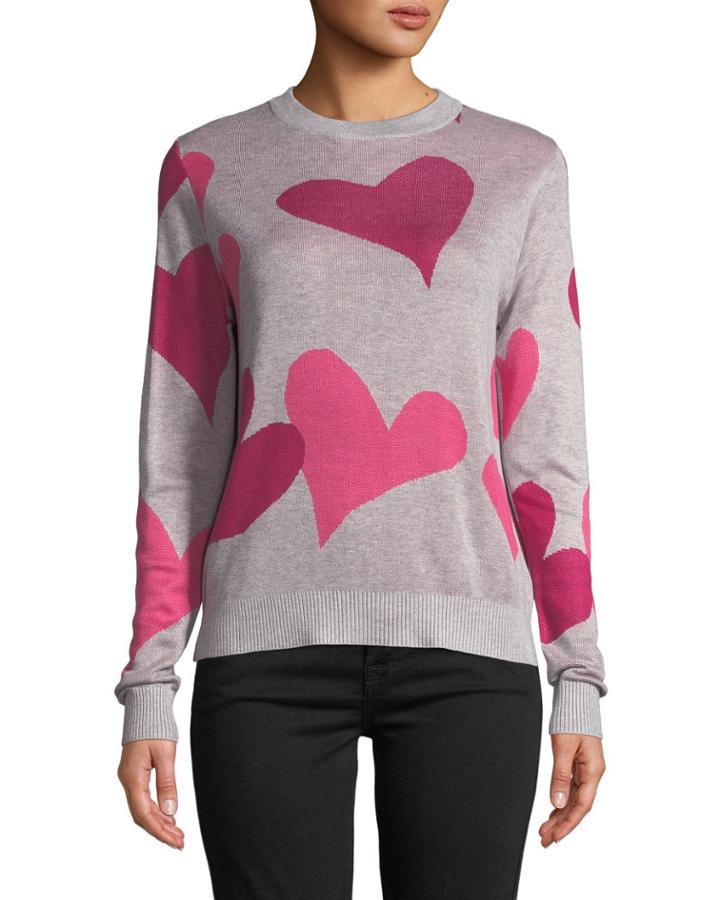 Crew-neck Tricolor Heart