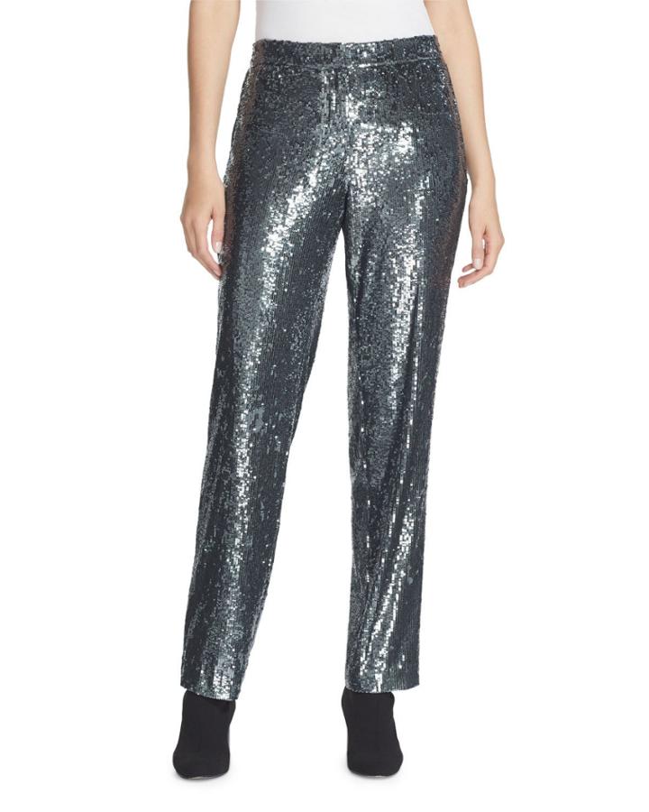 Fulton City Sequins Straight-leg Pants