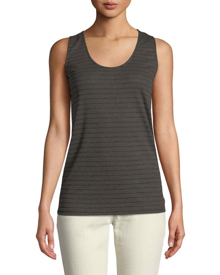 Glitter Striped Wool Jersey Tank